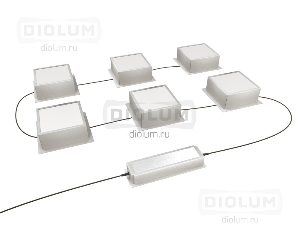 Светодиодный светильник Грильято Домино x6 100х100 33Вт 4000К IP20 белый фото 6