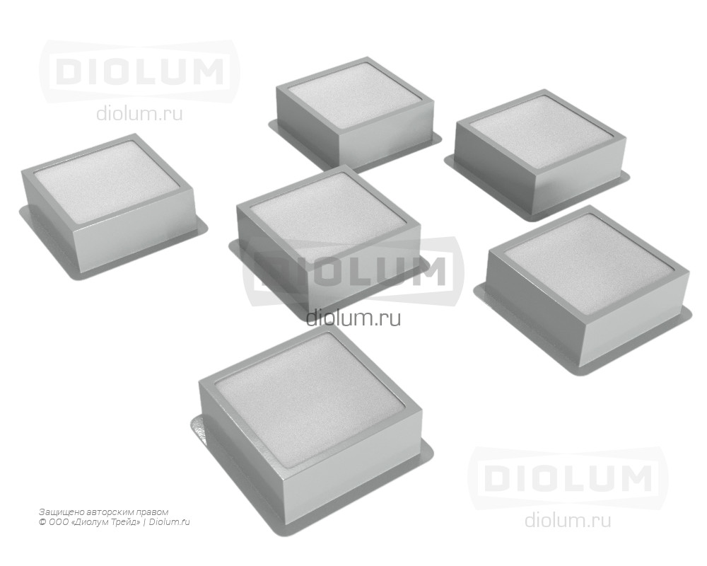 Светодиодный светильник Грильято Домино x6 100х100 41Вт 4000К IP20 серый фото 2