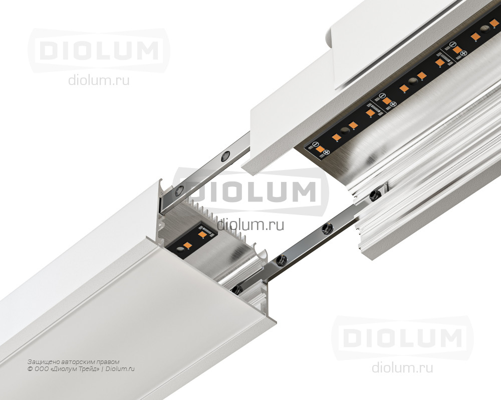 Встраиваемый линейный светодиодный светильник LR84-480 13Вт 4000К IP20 белый фото 6