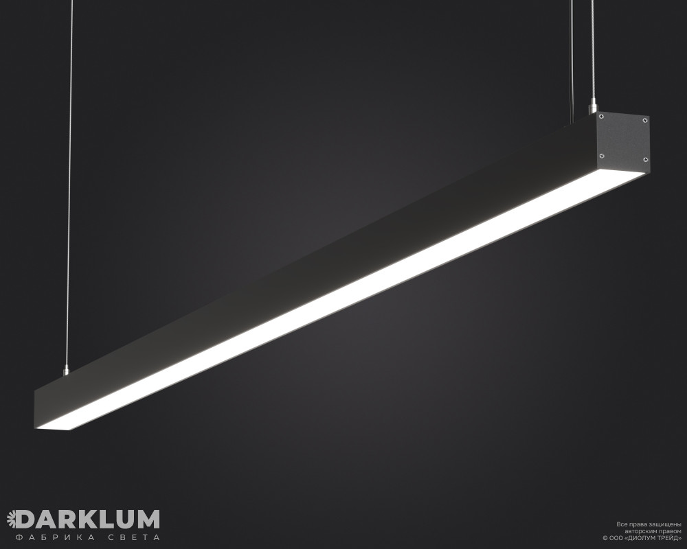 Подвесной линейный светодиодный светильник LP33-1200 33Вт 3000К IP20 черный фото 3
