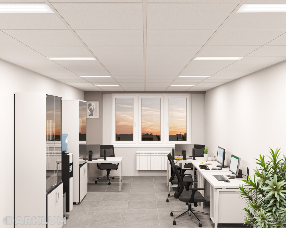 Светодиодный светильник 2х18 17Вт 5000К опал IP40 фото 3