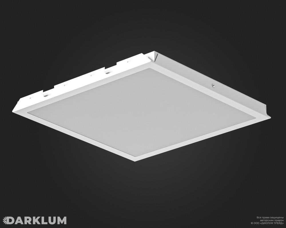 Светодиодный светильник Clip-in (27) 600х600 52Вт с БАП 2 часа 5000К опал IP65 фото 2