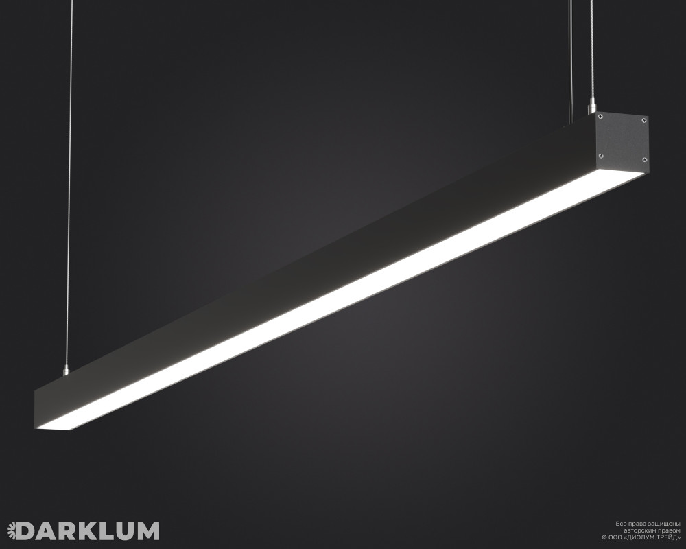 Подвесной линейный светодиодный светильник LP33-1800 49Вт 4000К IP20 черный фото 1