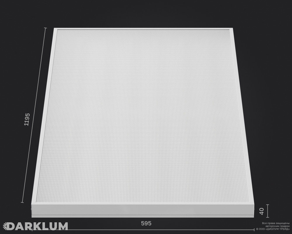 Светодиодный светильник 1200х600 105Вт 6500К призма IP40 фото 4