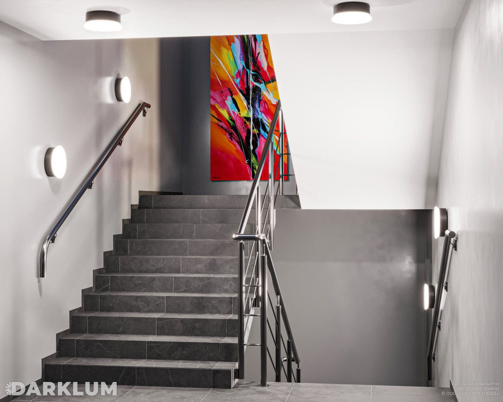 Светодиодный светильник Round 18Вт с датчиком движения 4000К IP65 белый фото 3