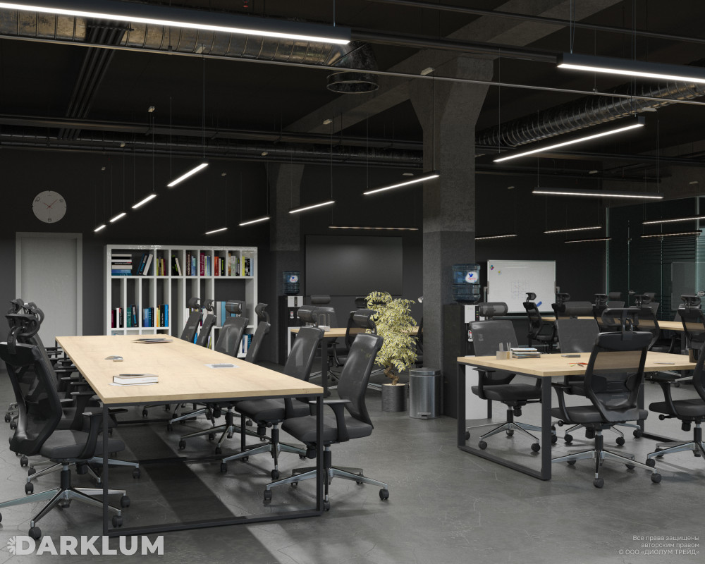 Подвесной линейный светодиодный светильник LP33-1800 49Вт 4000К IP20 черный фото 3