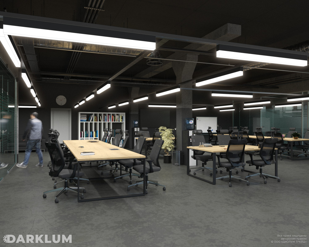 Накладной светодиодный светильник FTP-WISP-RAY-1000х50 55Вт 3000К черный фото 3