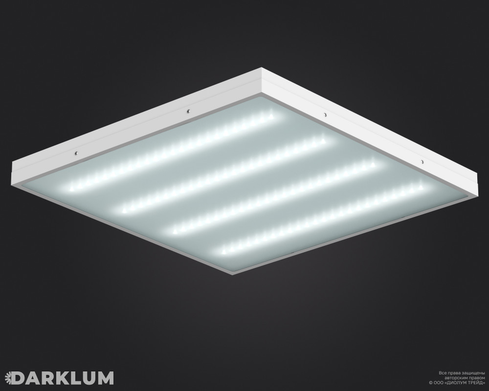 Светодиодный светильник Армстронг 600х600 35Вт с БАП 2 часа 4000К закаленное стекло IP65 фото 1