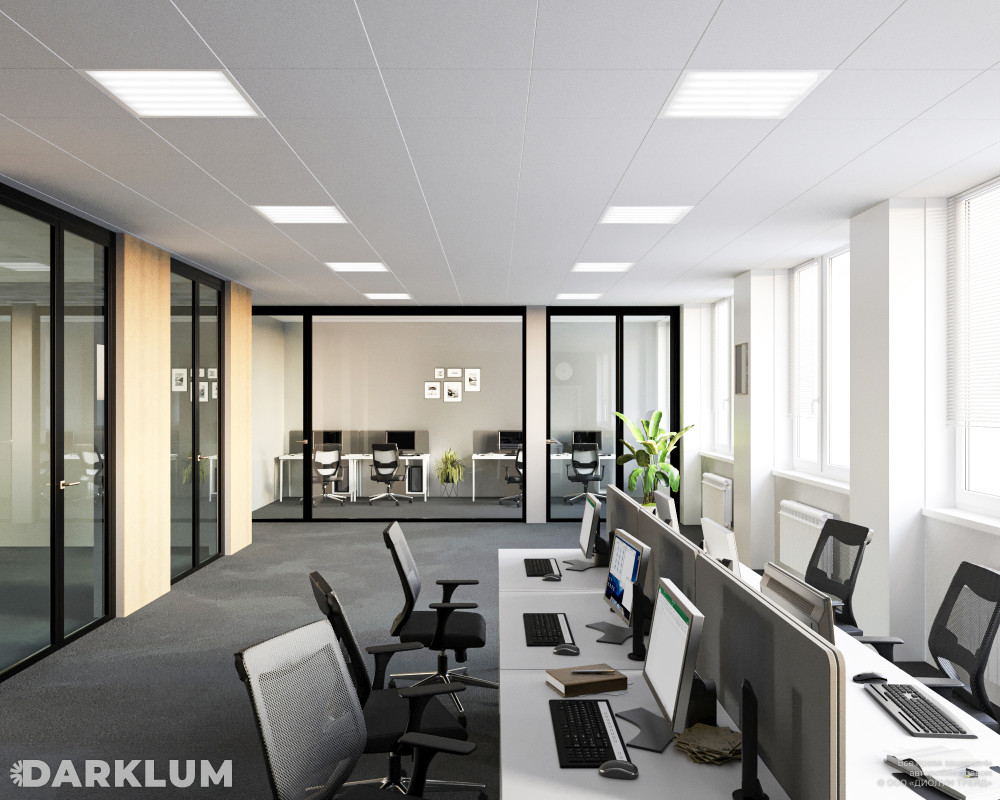 Светодиодный светильник Ecophon Dg 600х600 52Вт с БАП 2 часа 3000К опал IP40 фото 3