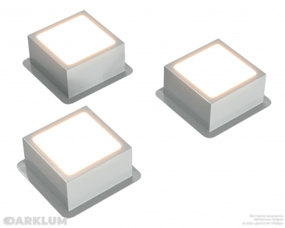 Светодиодный светильник Грильято Домино x3 75х75 16Вт 5000К IP20 серый