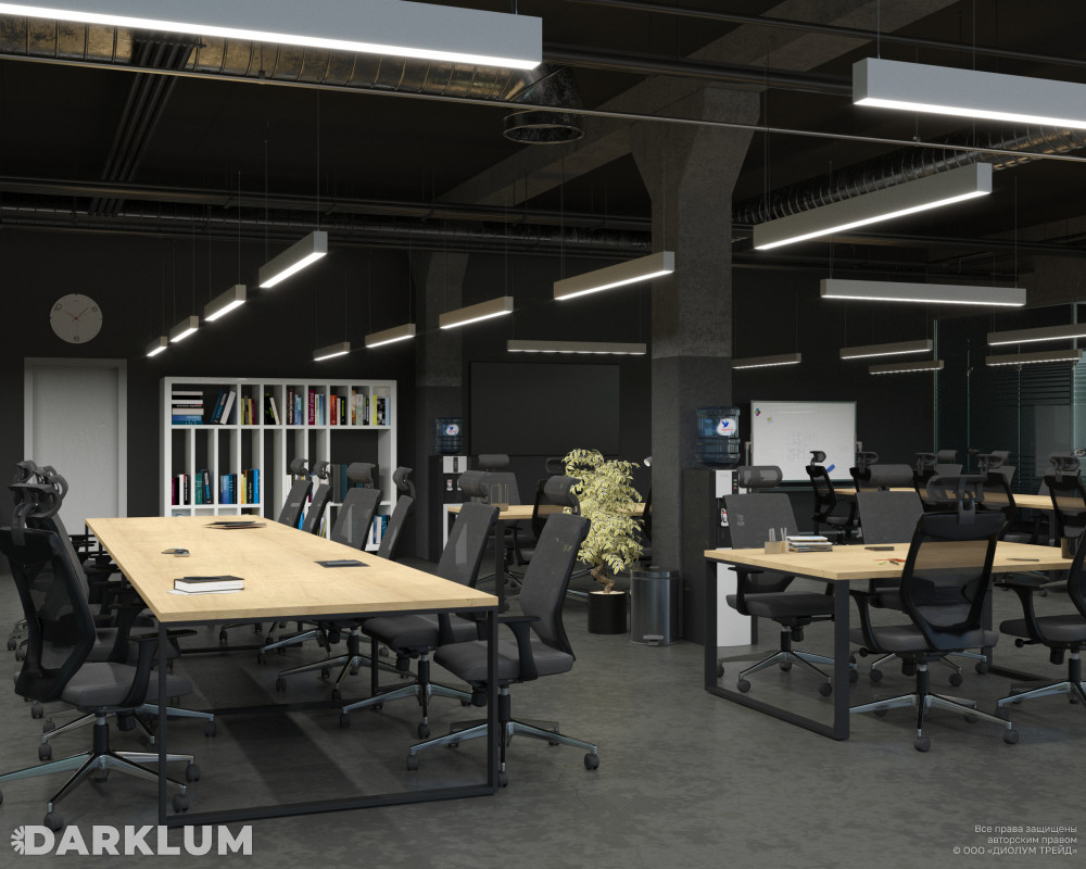 Подвесной линейный светодиодный светильник LP85-1800 49Вт 4000К IP40 серый фото 3