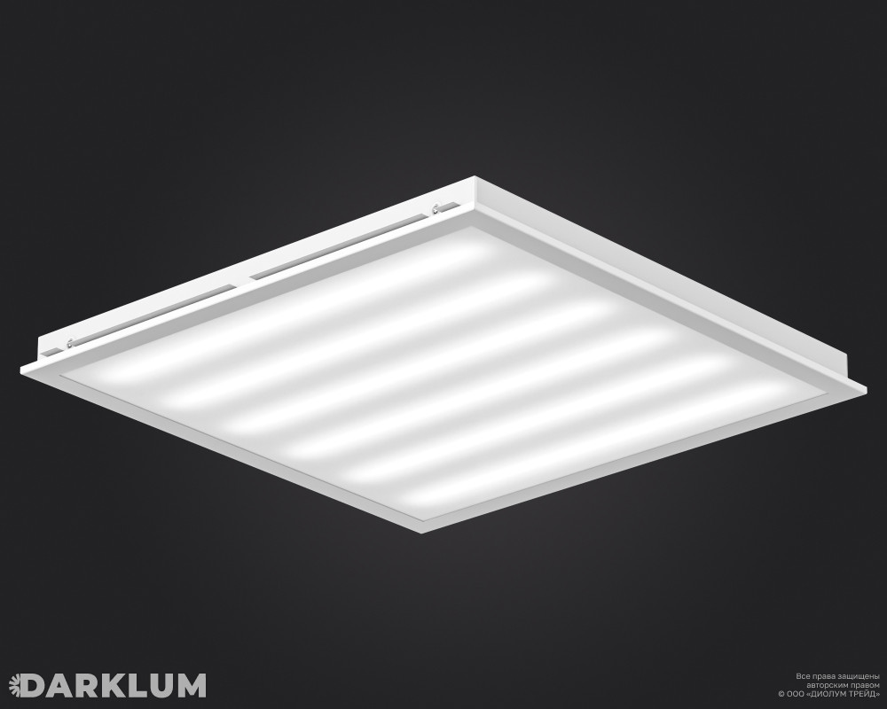 Светодиодный светильник Ecophon Dg 600х600 52Вт с БАП 2 часа 3000К опал IP40 фото 1