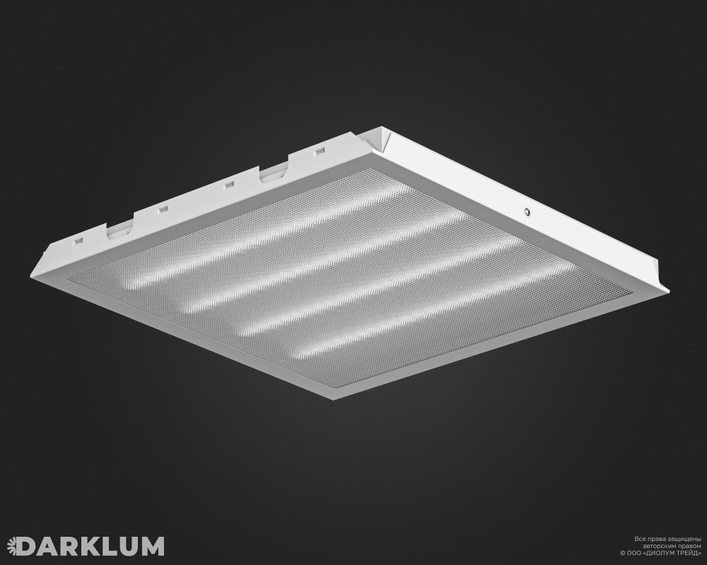 Светодиодный светильник Clip-in (27) 600х600 35Вт с БАП 2 часа 5000К призма IP54 фото 1