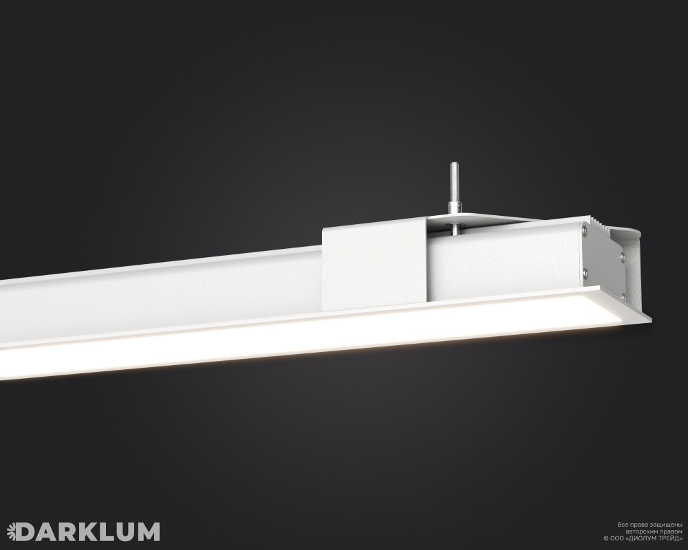 Встраиваемый линейный светодиодный светильник LR63-3000 162Вт 3000К IP20 белый фото 2