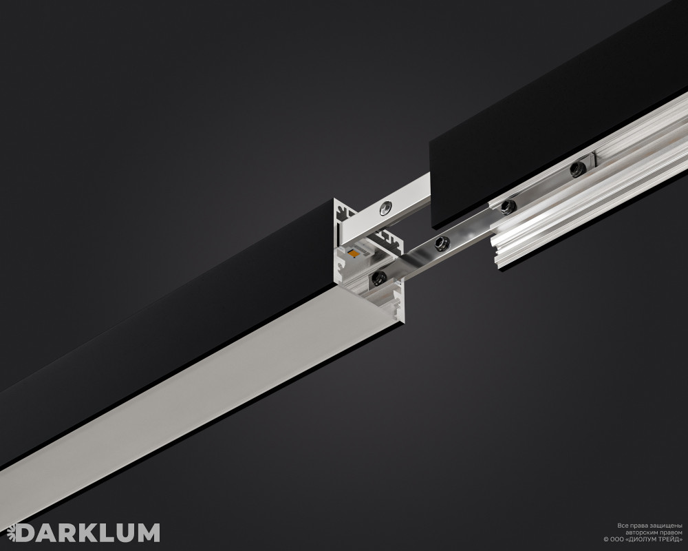 Подвесной линейный светодиодный светильник LP33-1800 49Вт 4000К IP20 черный фото 6