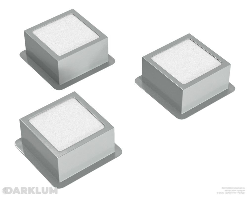 Светодиодный светильник Грильято Домино x3 75х75 16Вт 4000К IP20 серый фото 2