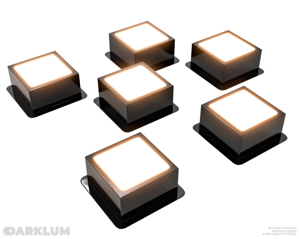 Светодиодный светильник Грильято Домино x6 75х75 33Вт 4000К IP20 черный фото 1