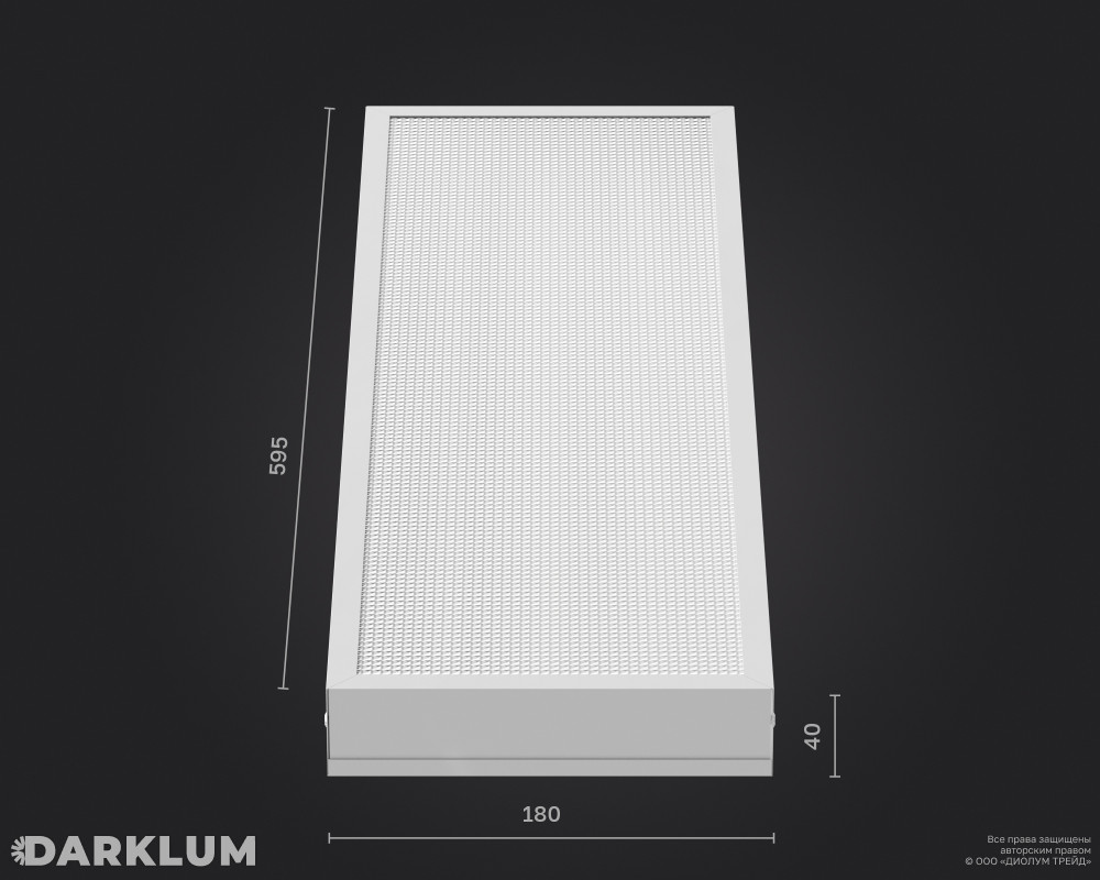 Светодиодный светильник 2х18 17Вт 5000К призма IP40 фото 4