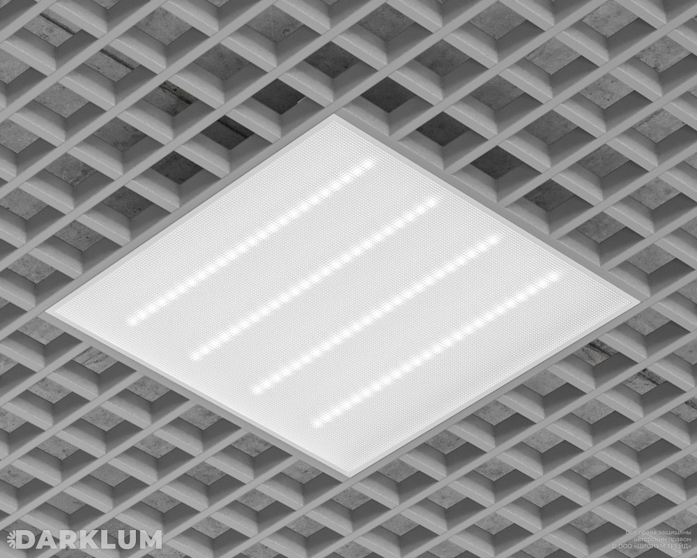 Светодиодный светильник Грильято 585х585 35Вт 4000К призма IP40 фото 1