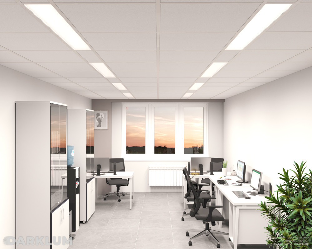 Светодиодный светильник 2х36 (1195х180) 38Вт SL 4000К опал IP54 фото 3