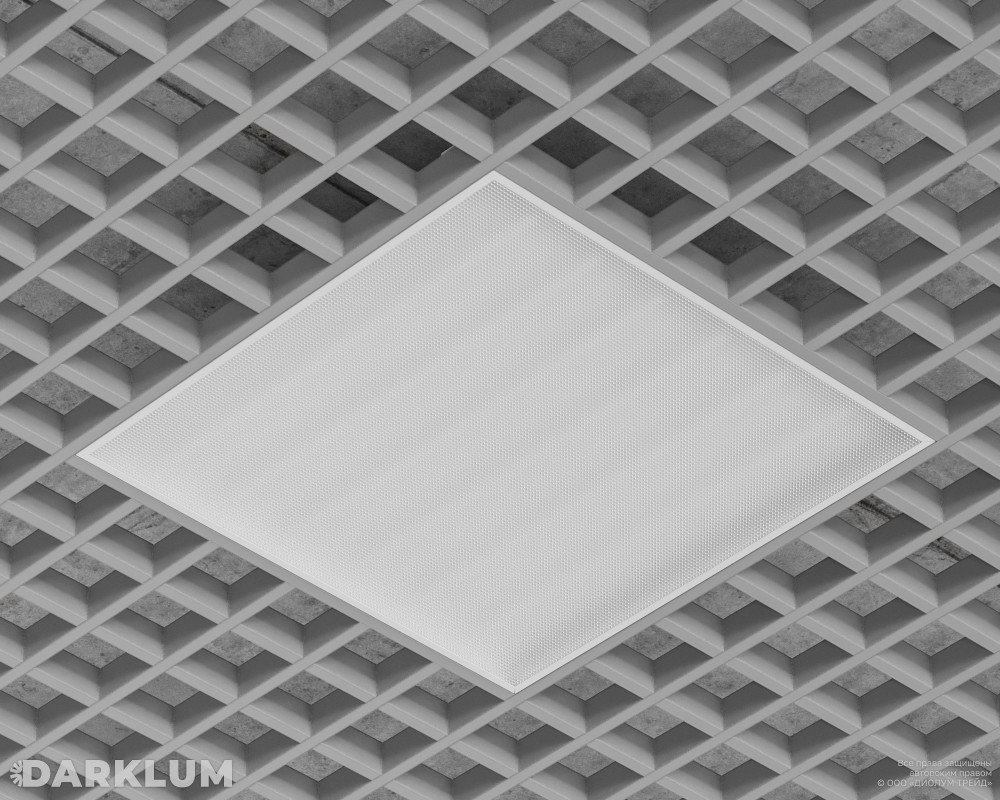 Светодиодный светильник Грильято 585х585 52Вт 5000К призма IP54 фото 2