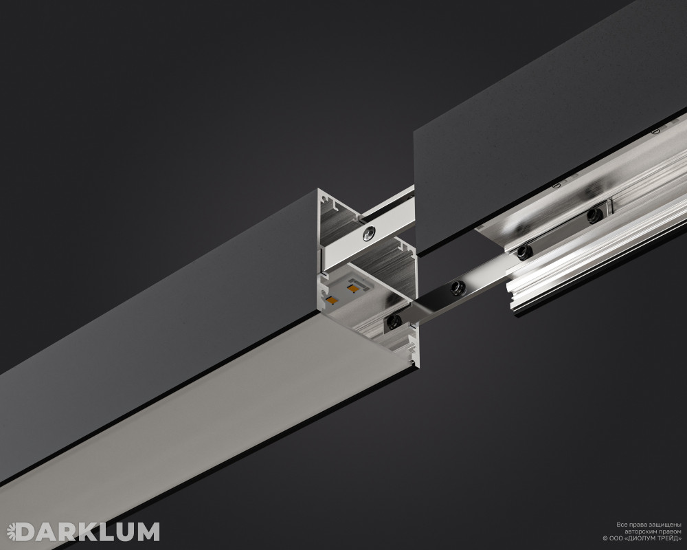 Подвесной линейный светодиодный светильник LP55-500 13Вт 4000К IP40 черный фото 6