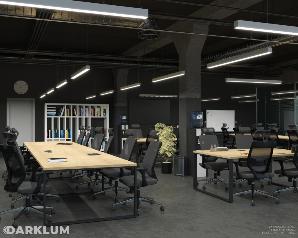 Подвесной линейный светодиодный светильник LP55-1800 49Вт 4000К IP40 серый фото 3