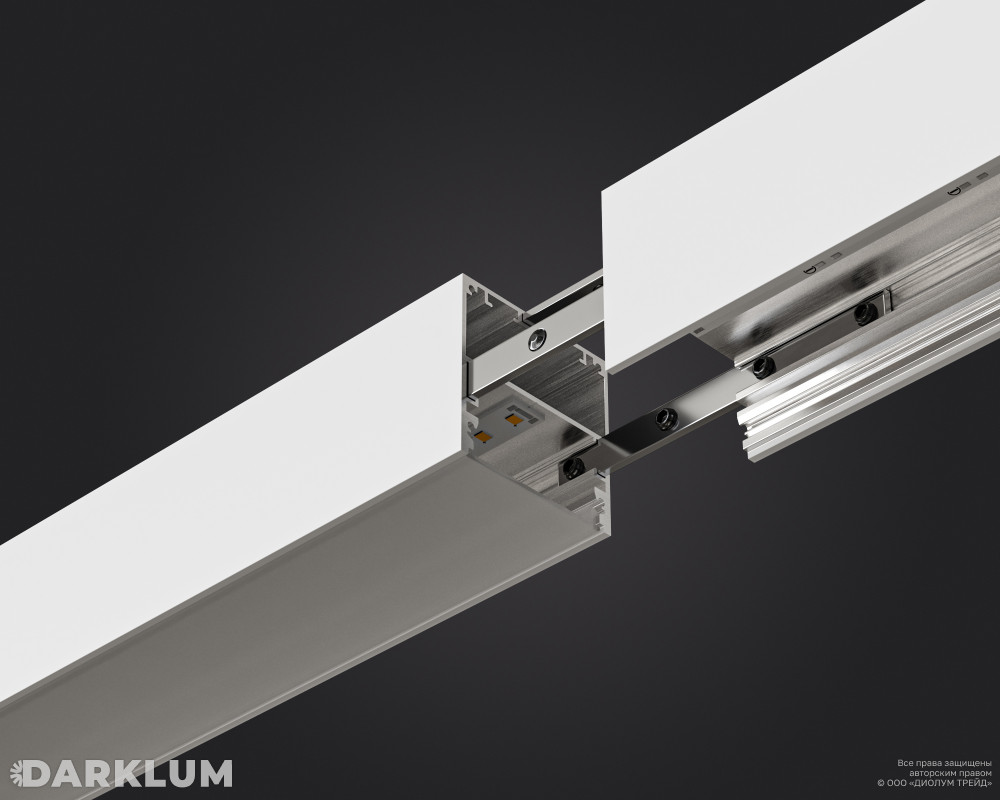 Подвесной линейный светодиодный светильник LP55-1200 66Вт 4000К IP40 белый фото 6