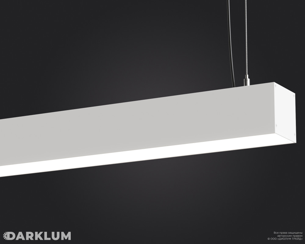 Подвесной линейный светодиодный светильник LP55-1200 66Вт 4000К IP40 белый фото 2