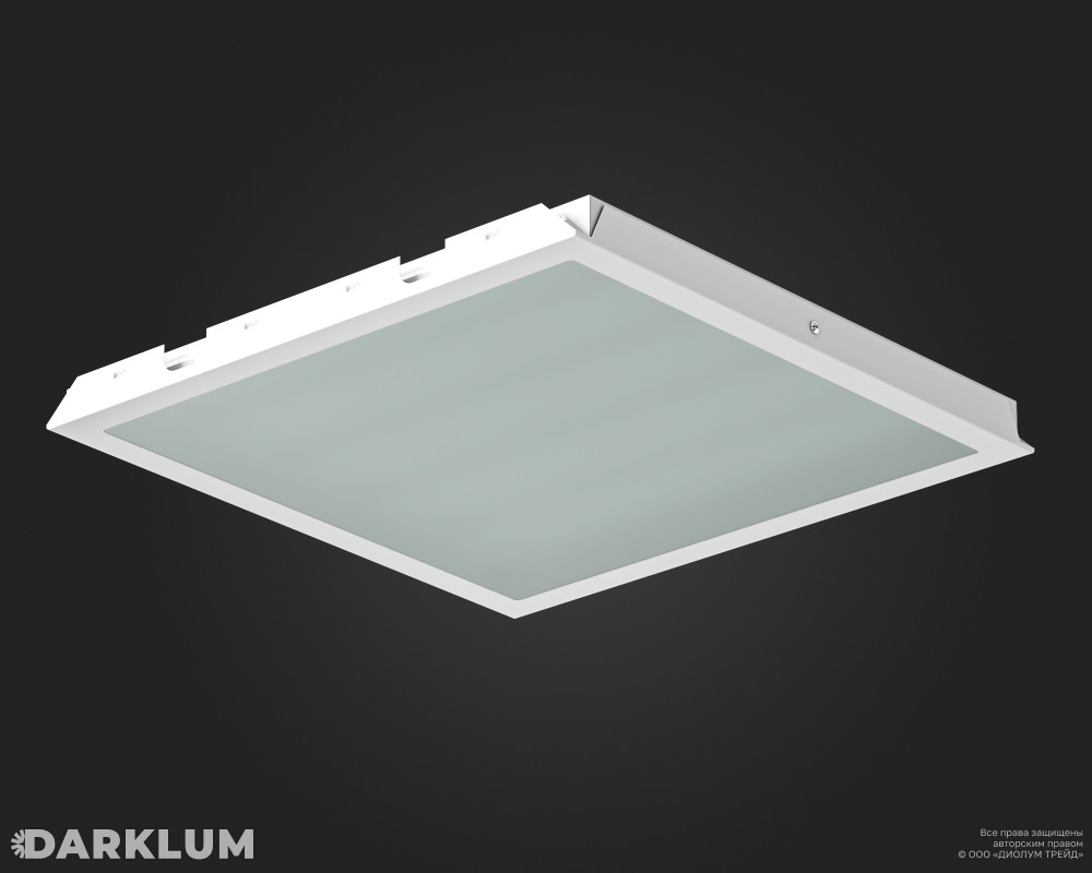 Светодиодный светильник Clip-in (27) 600х600 35Вт с БАП 2 часа 4000К закаленное стекло IP65 фото 2