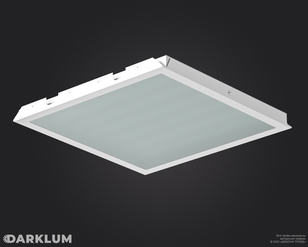 Светодиодный светильник Clip-in (27) 600х600 52Вт с БАП 2 часа 5000К закаленное стекло IP65 фото 2