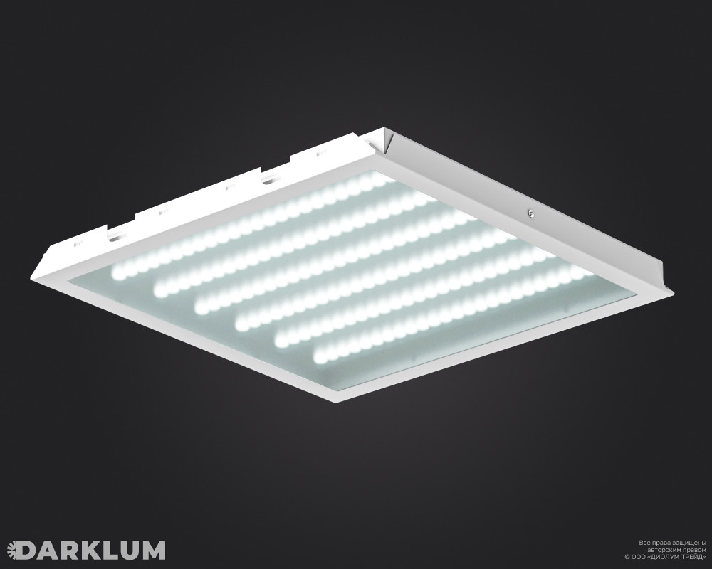 Светодиодный светильник Clip-in (27) 600х600 52Вт с БАП 2 часа 6500К закаленное стекло IP65 фото 1