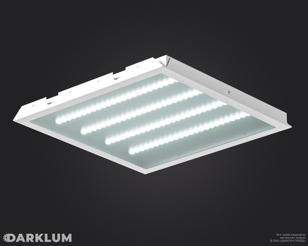 Светодиодный светильник Clip-in (27) 600х600 35Вт с БАП 2 часа 5000К закаленное стекло IP65 фото 1
