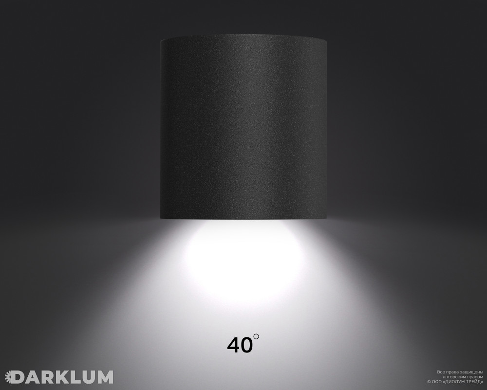 Накладной светодиодный светильник Dot 95/100мм 15Вт 4000К IP40 D40 черный фото 4