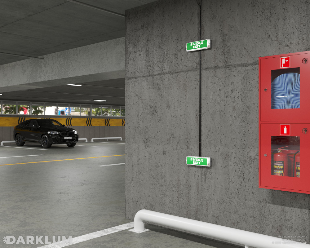 Светодиодный аварийный светильник Brick 6Вт 5000К с БАП 3 часа IP65 с наклейкой "Выход" фото 3